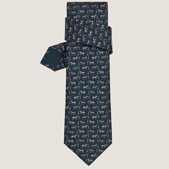 Hermès 100% Silk TIE Robot Horse NEW IN GIFT BOX